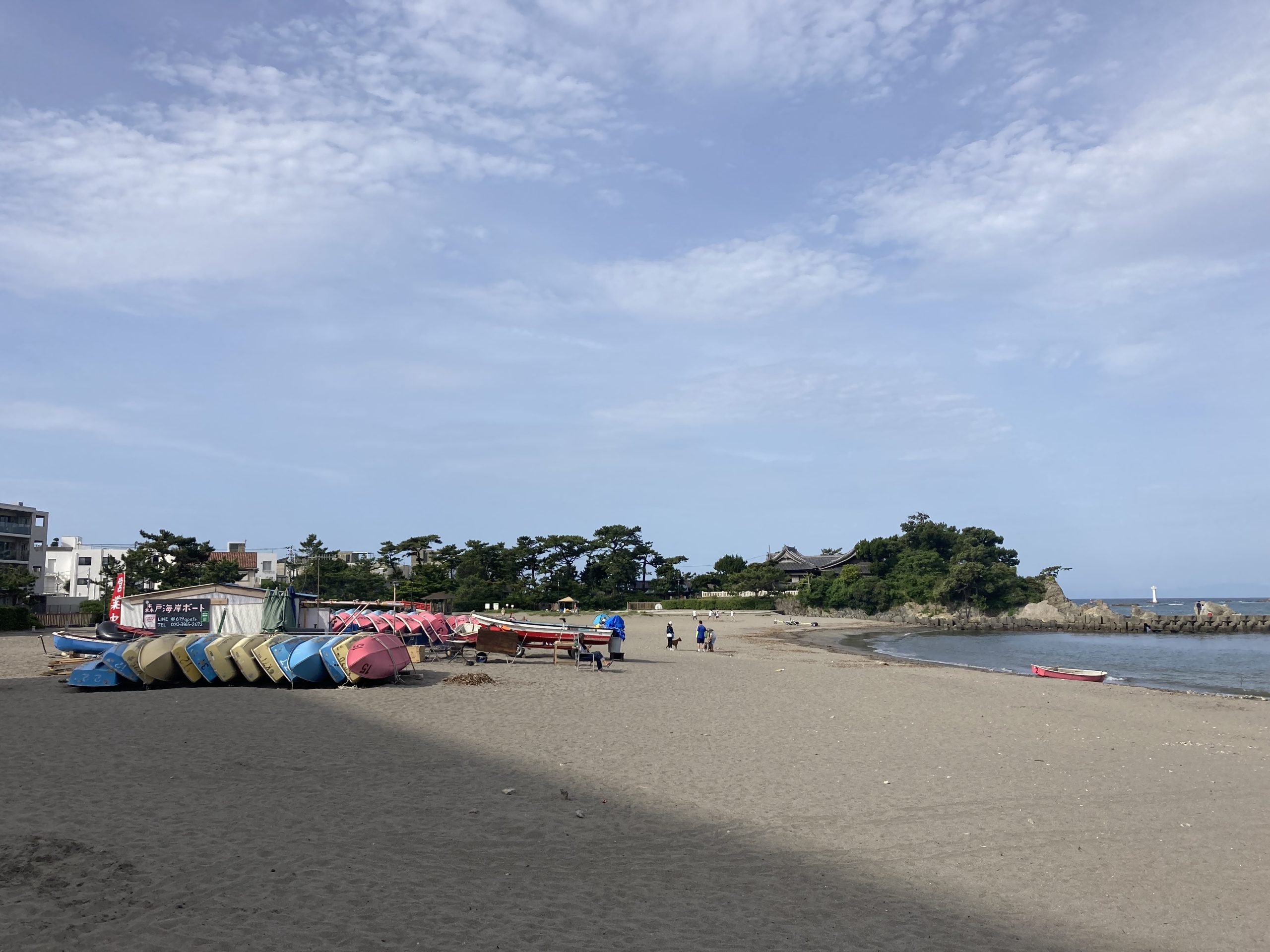 朝の森戸海岸