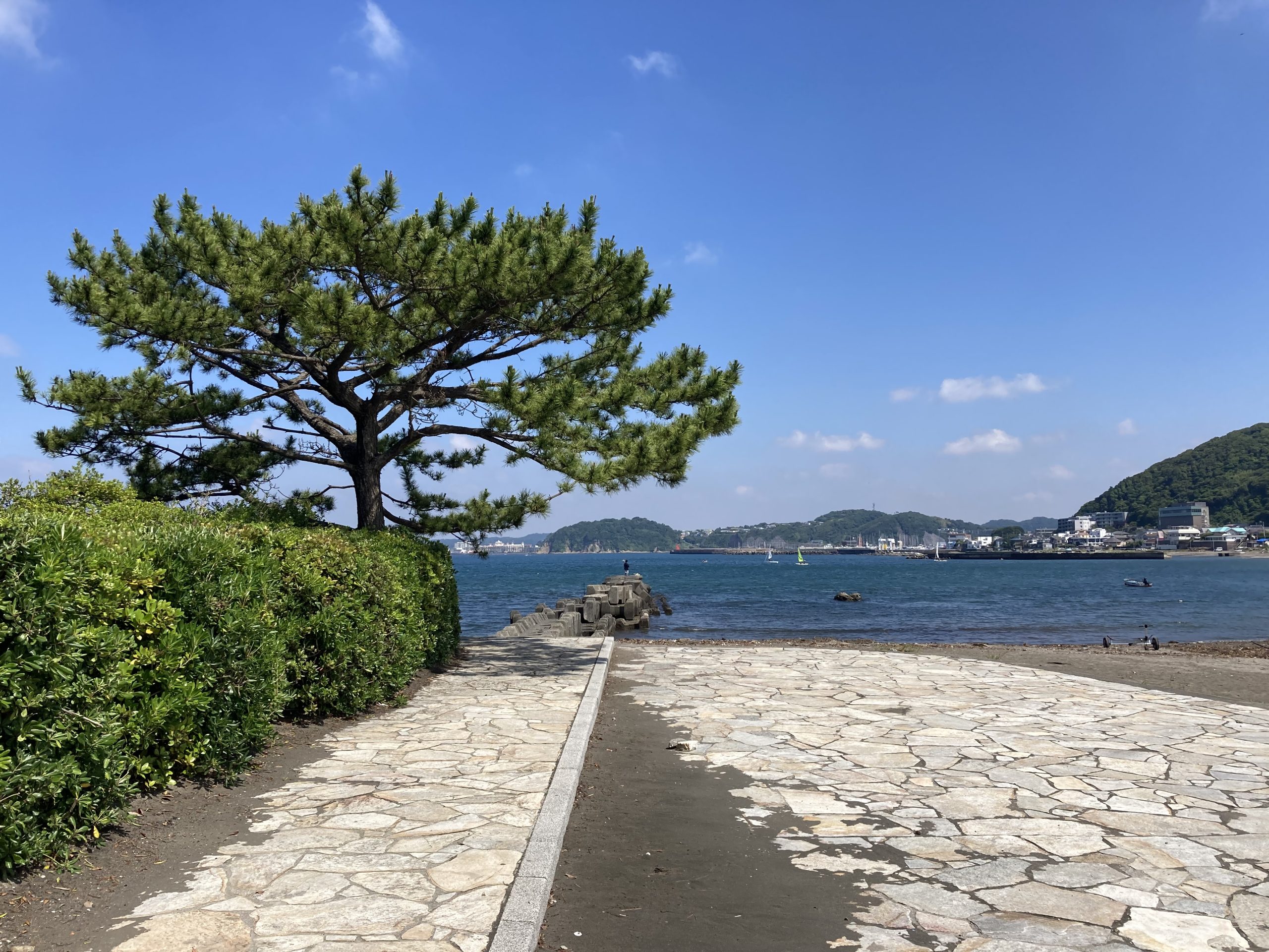 朝の森戸海岸