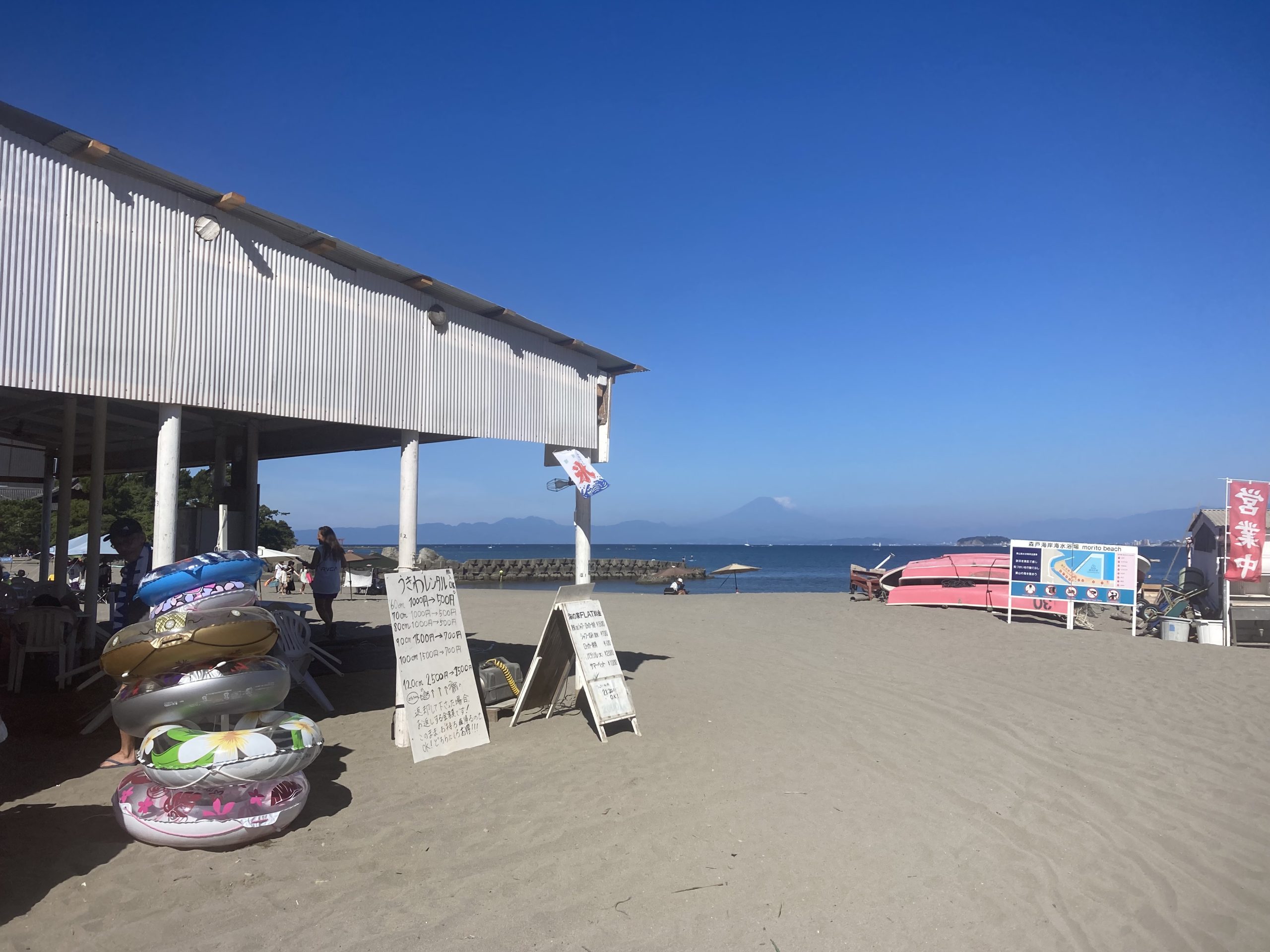 朝の森戸海岸