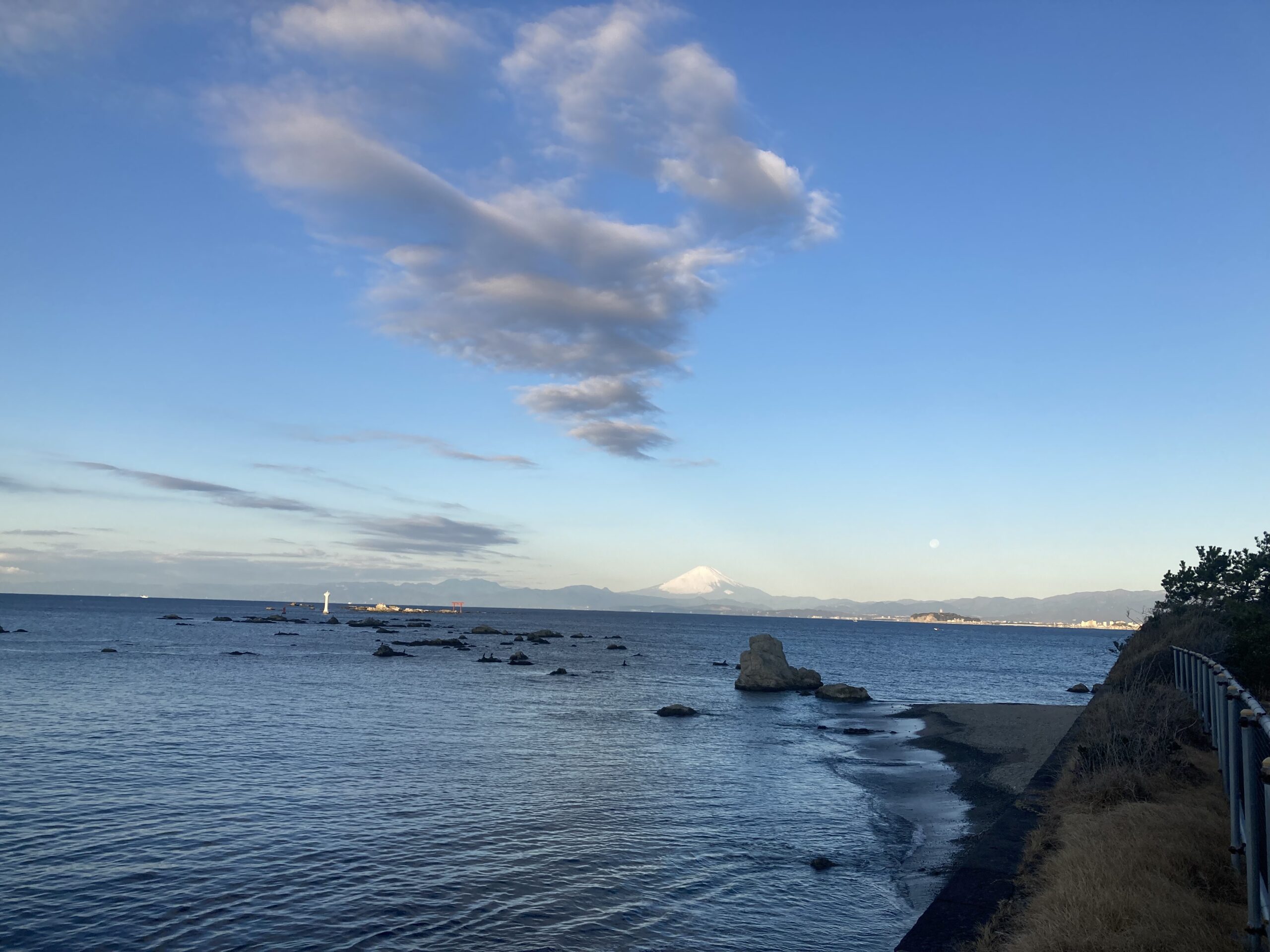 朝の森戸海岸 1月27日