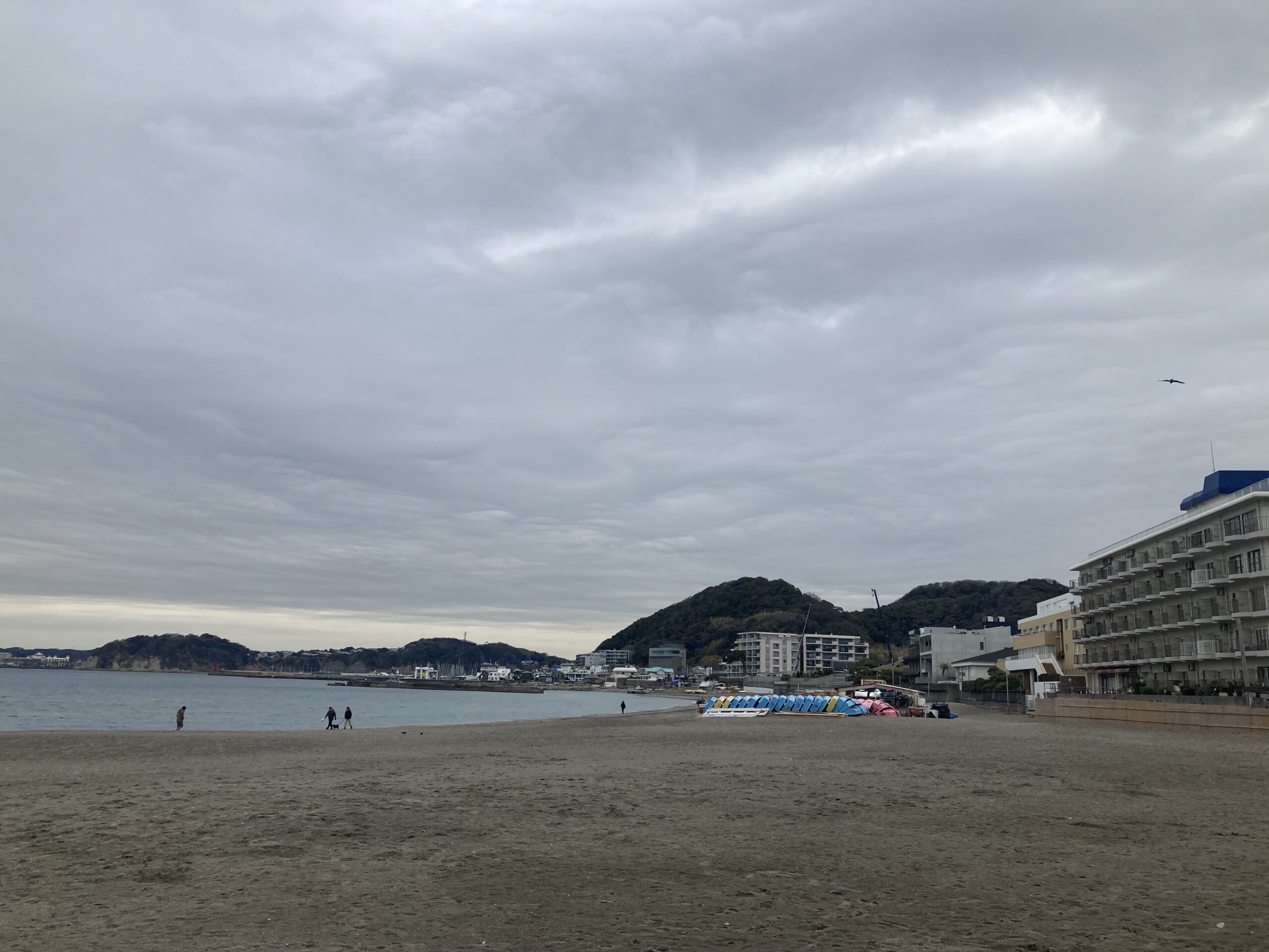 朝の森戸海岸　2月5日